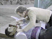 Spock and Kirk fight for a lirpa